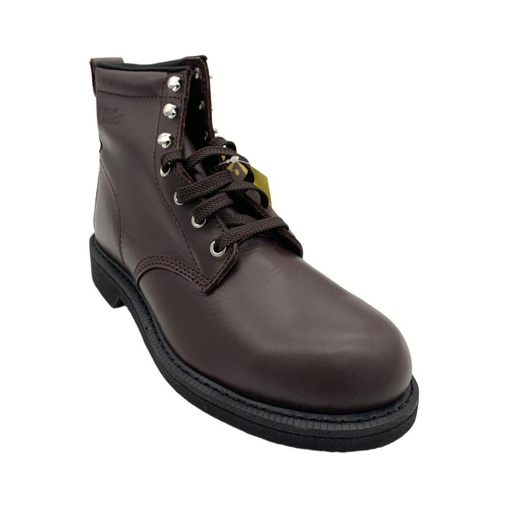 Work America Men's Steel Toe 6" Ankle Boots Farm Brown - Wide